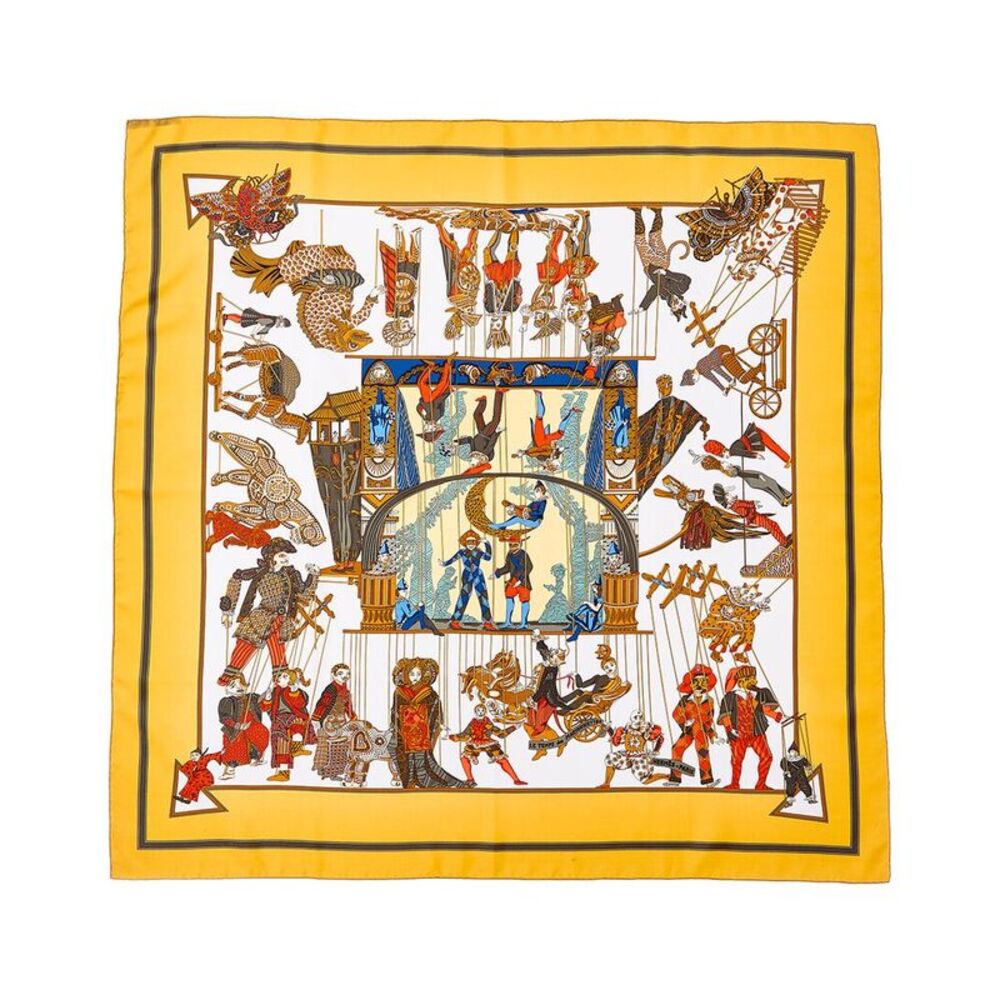 Hermès Le Temps Des Marionnettes Annie Faivre Silk Scarf (Authentic Pre-Loved)